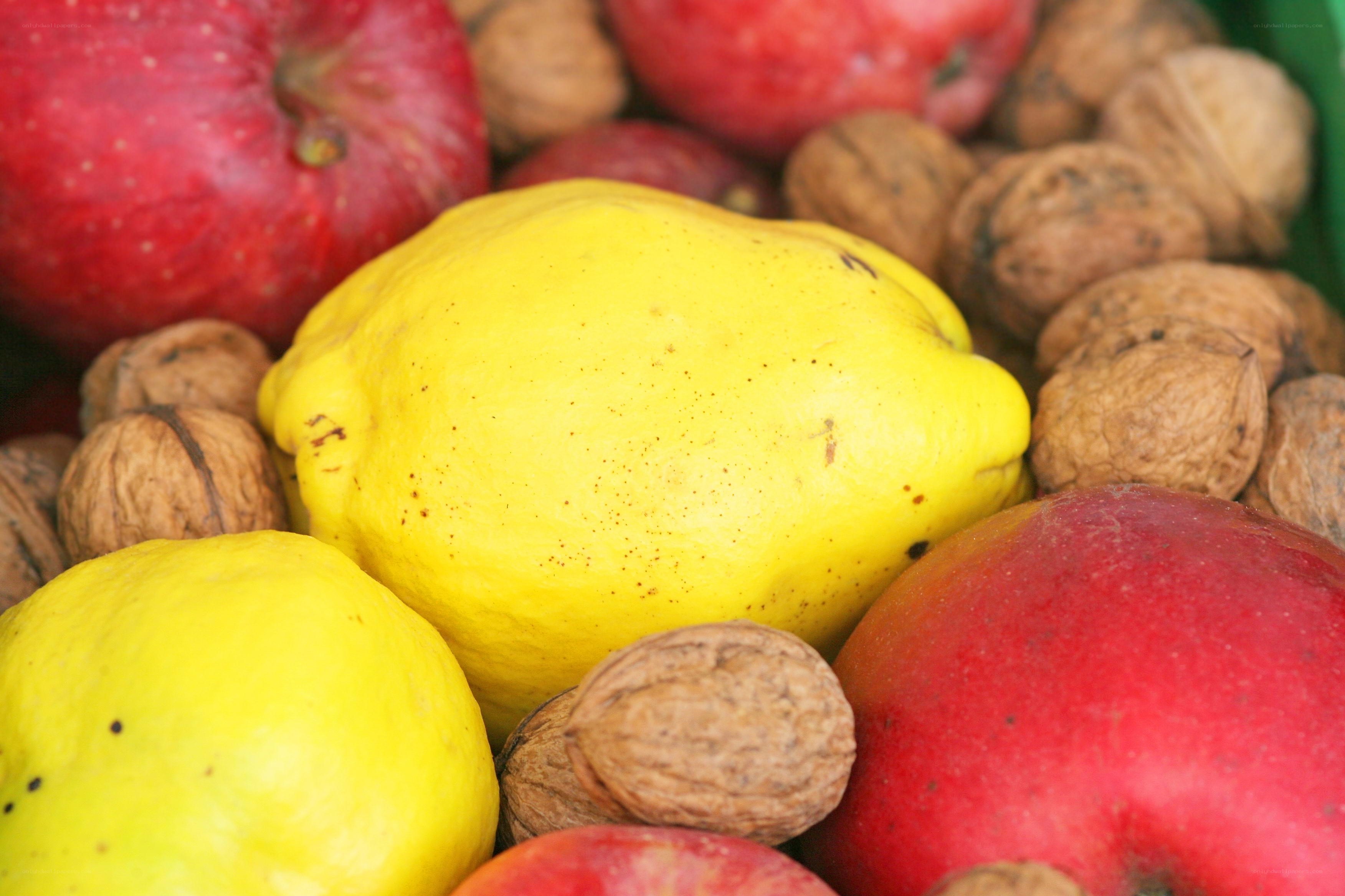 apples, quinces, and walnuts