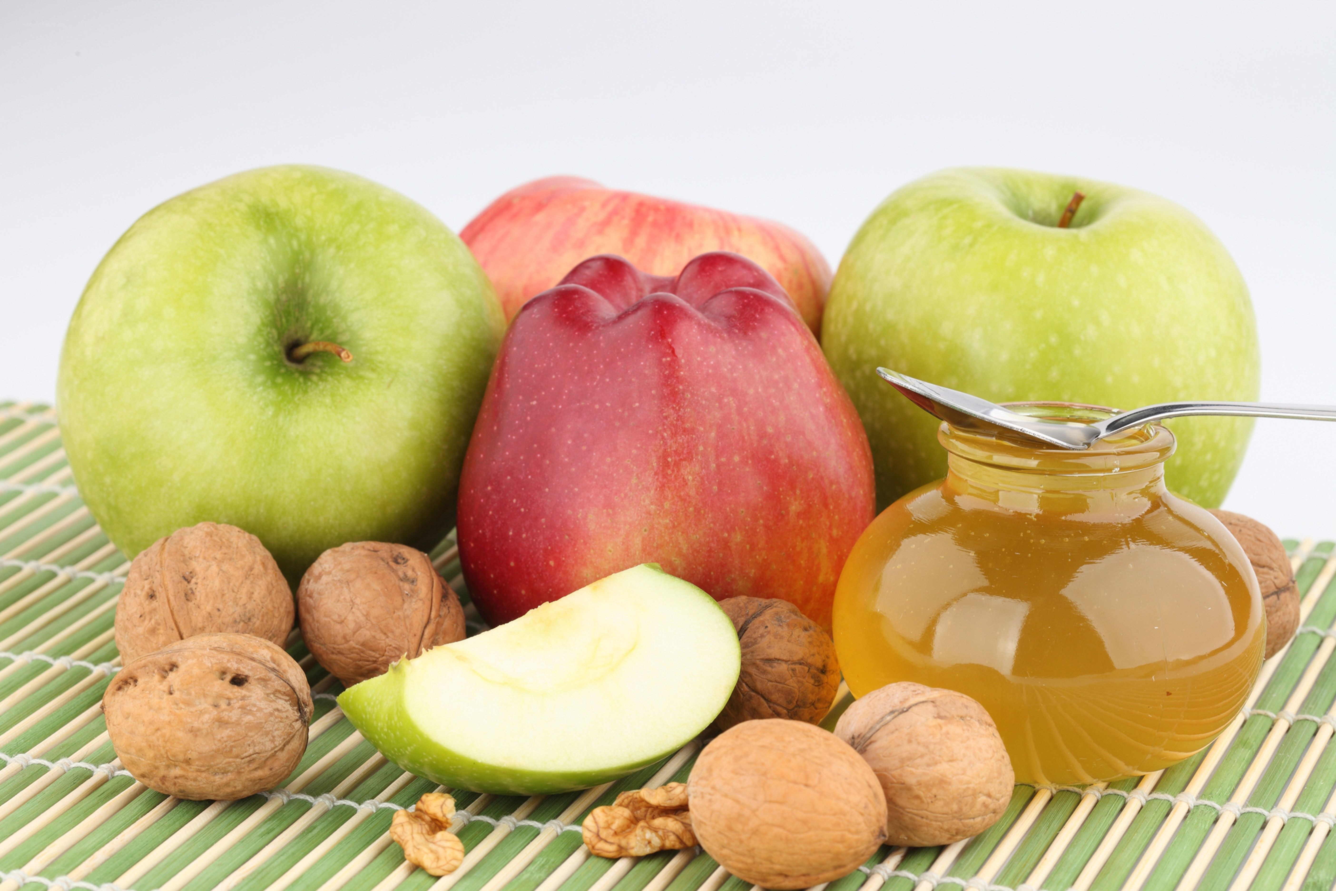 apples, walnuts, and honey