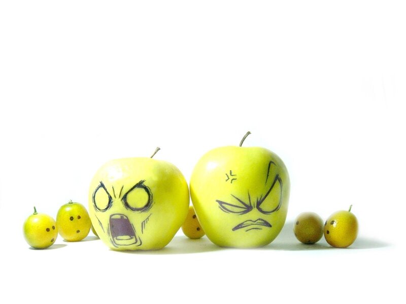 Apples with Drawn Faces