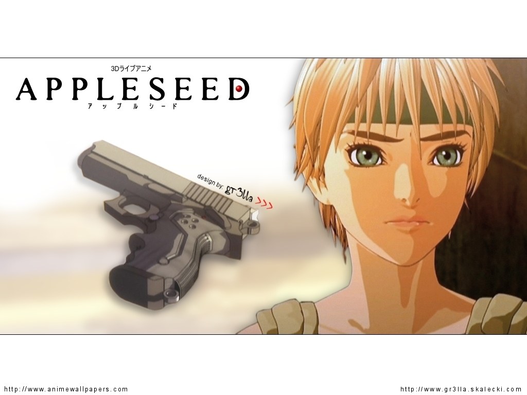 Appleseed anime character and gun