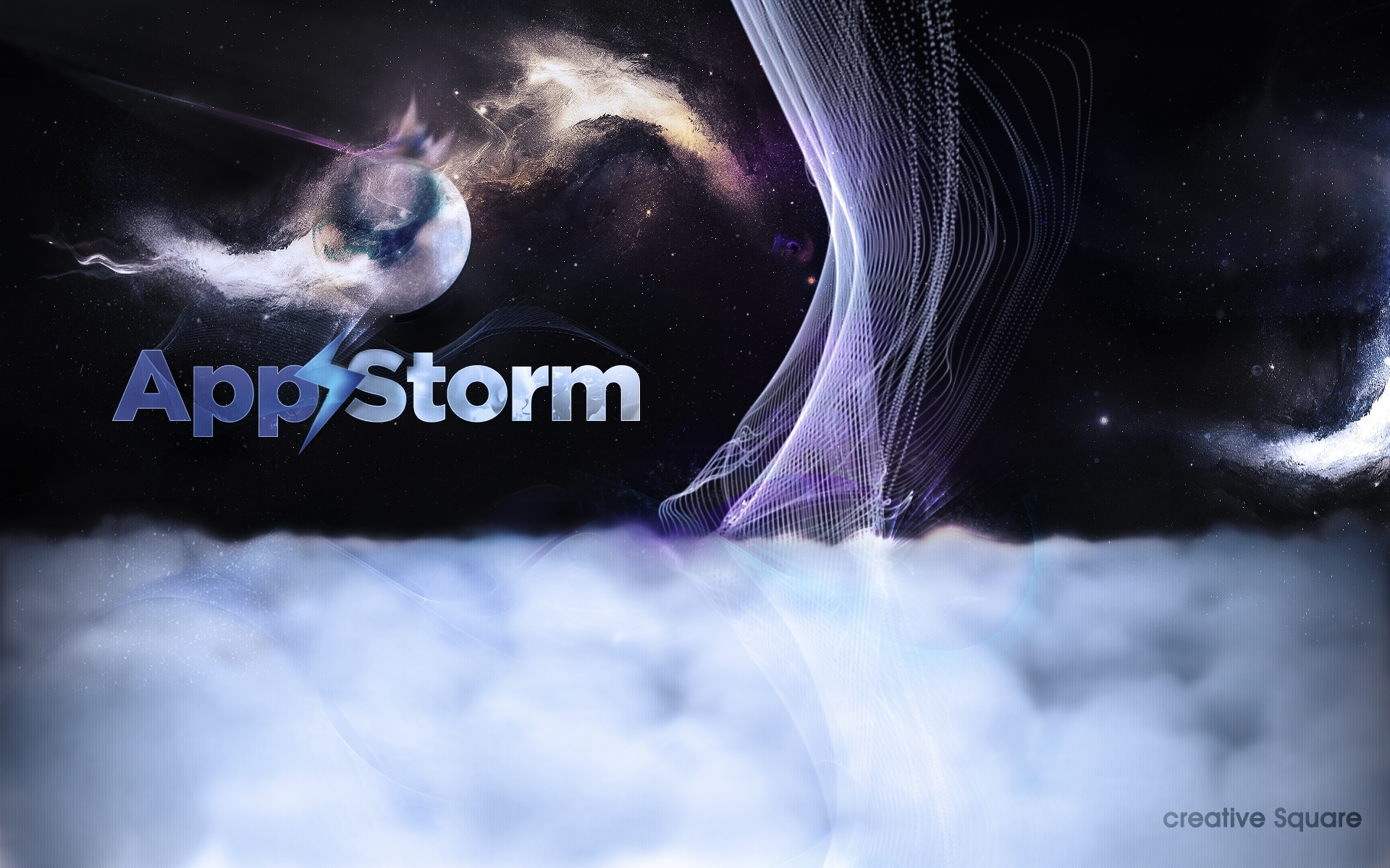 AppStorm logo on cosmic background
