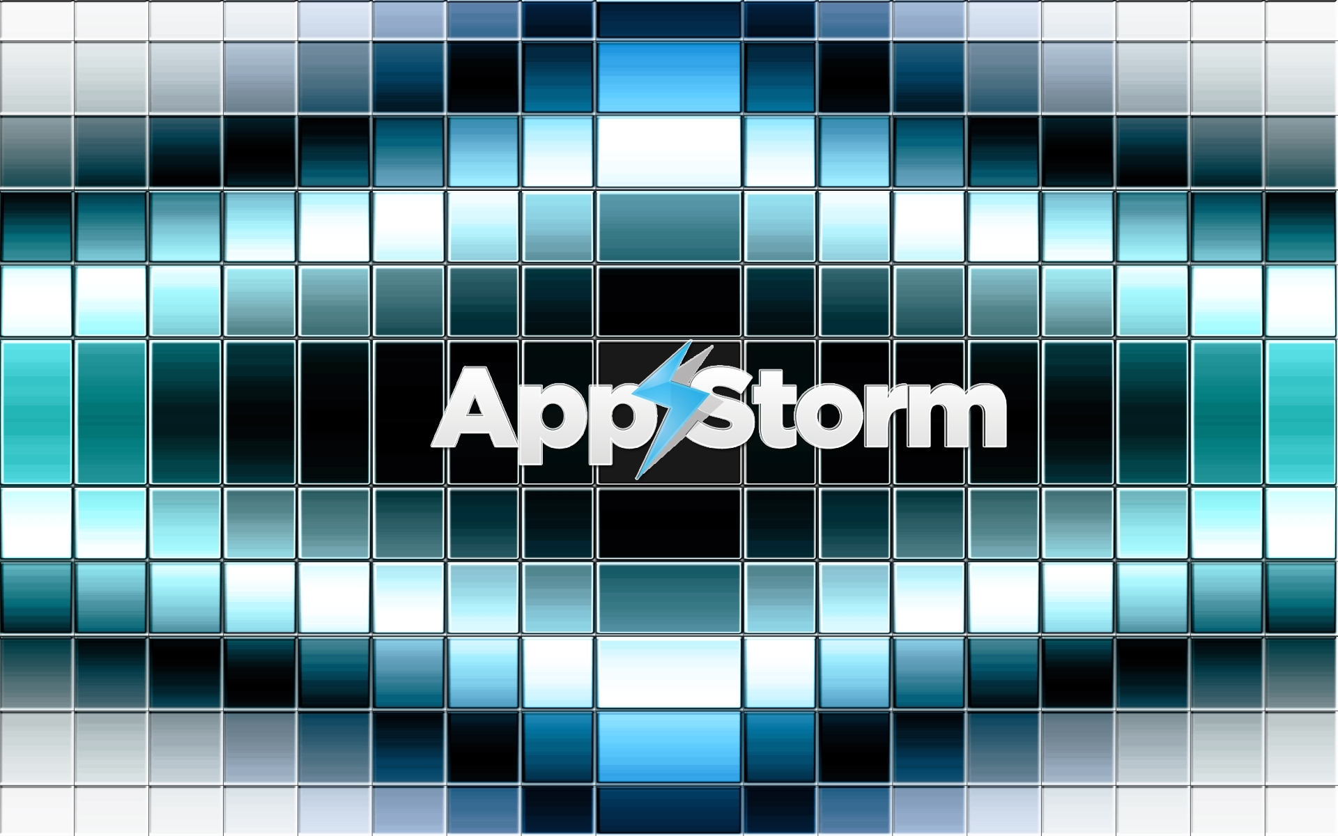 AppStorm logo on mosaic background