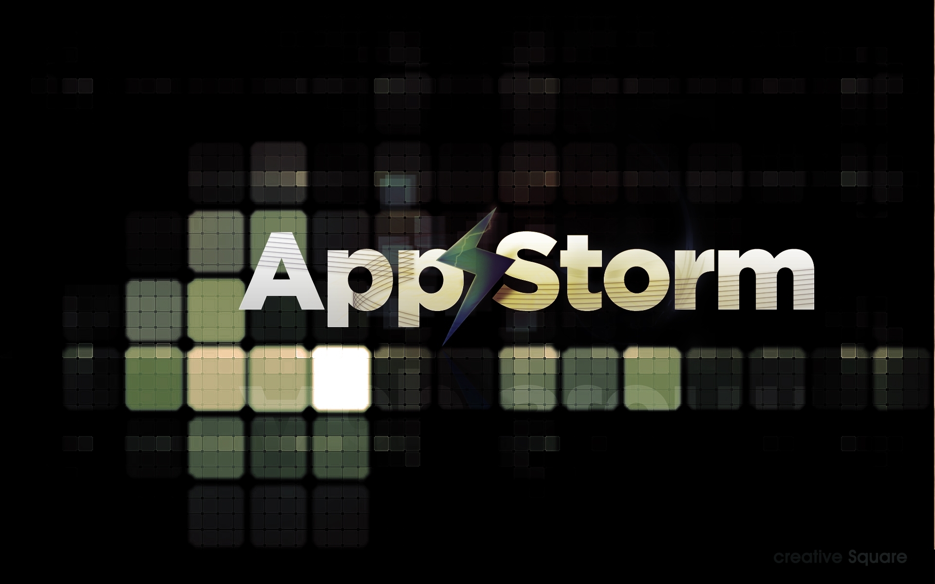 AppStorm logo with pixel art background