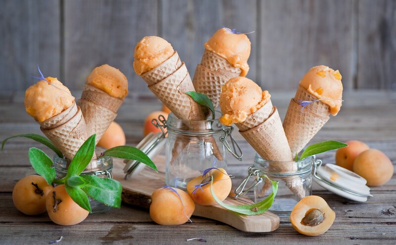 Apricot Ice Cream Cones