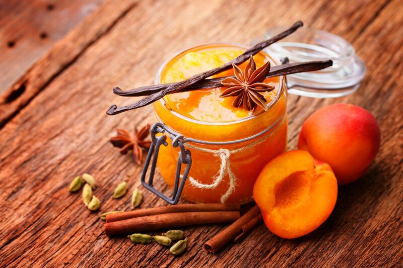 Apricot Jam in Jar — Orange, Warm