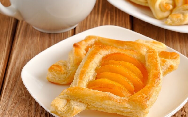 Apricot Tart on Plate — Golden