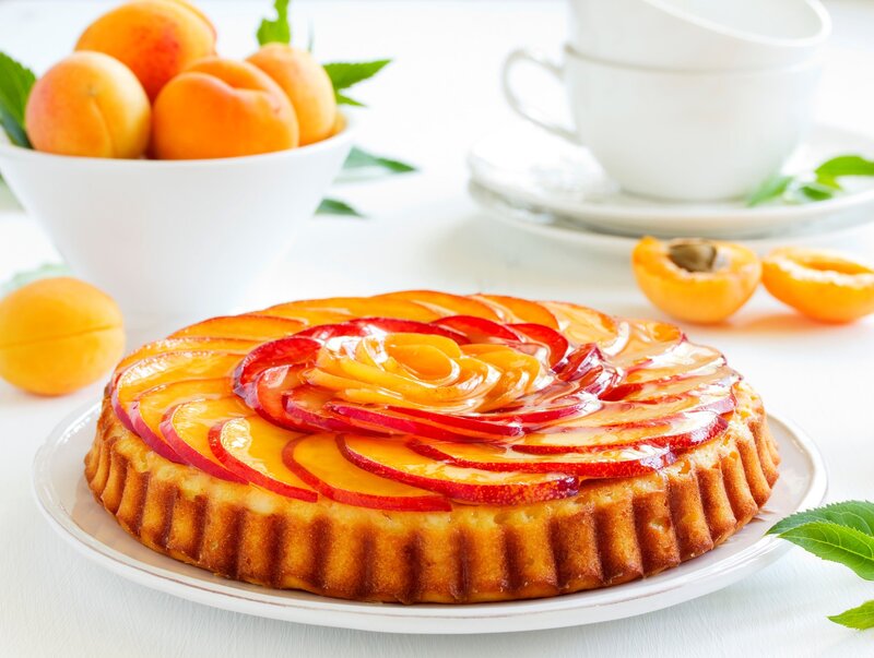 Apricot Tart on Plate — Orange, Fresh