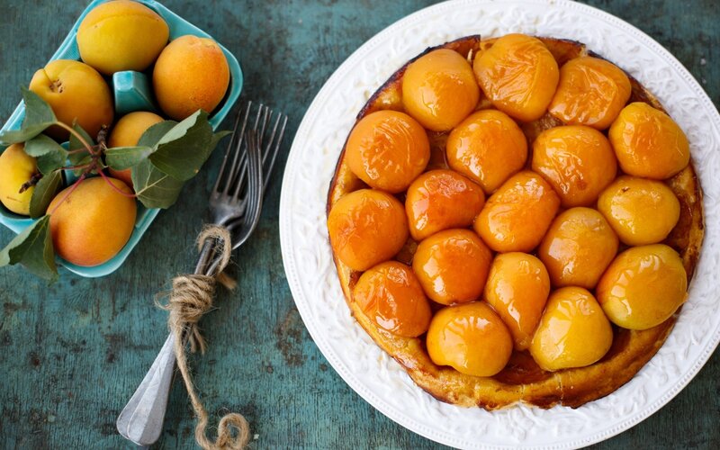 Apricot Tart on Plate — Orange