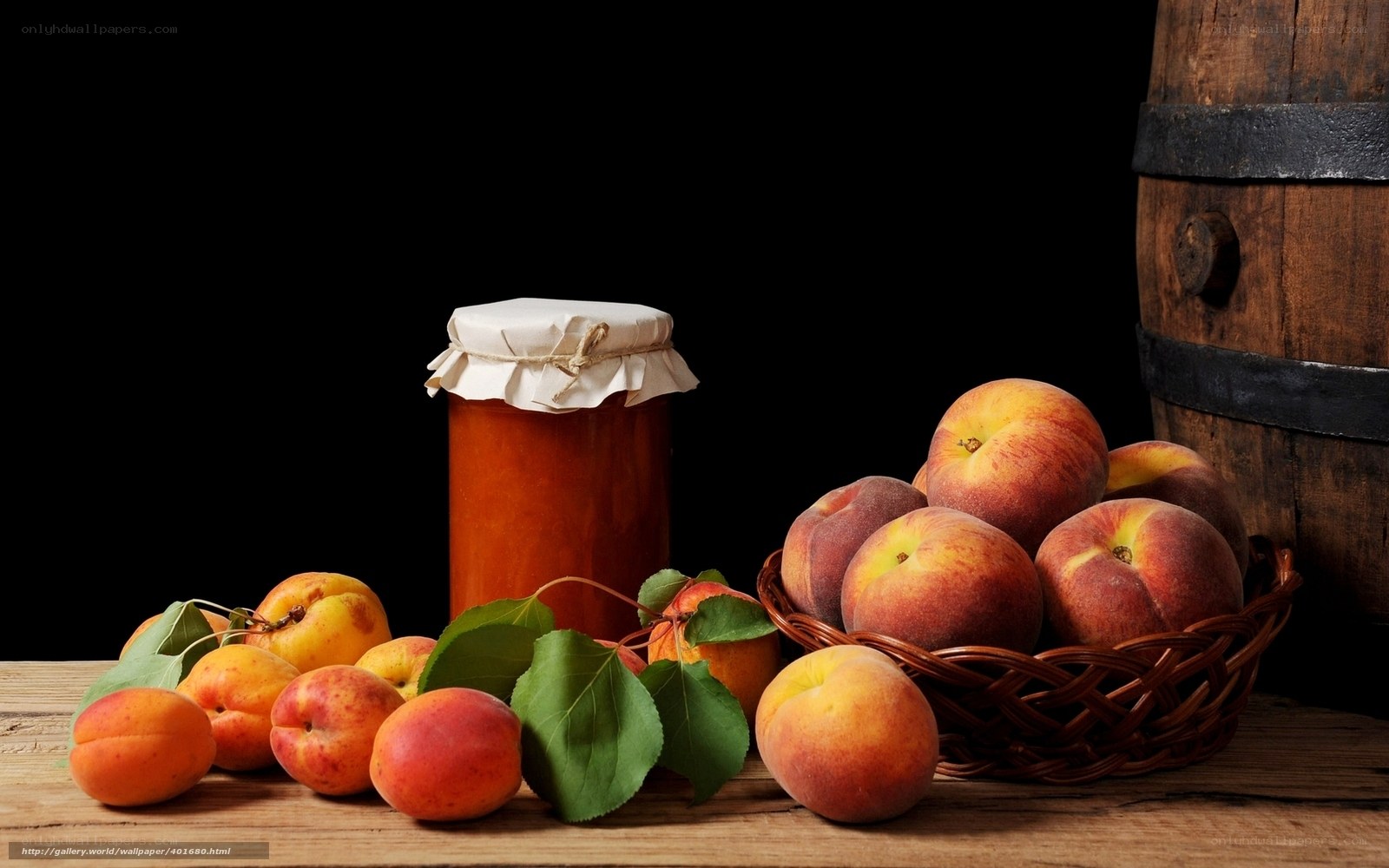 apricots and jam on wood