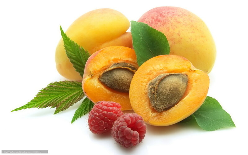 Apricots and Raspberries — Yellow, Fresh
