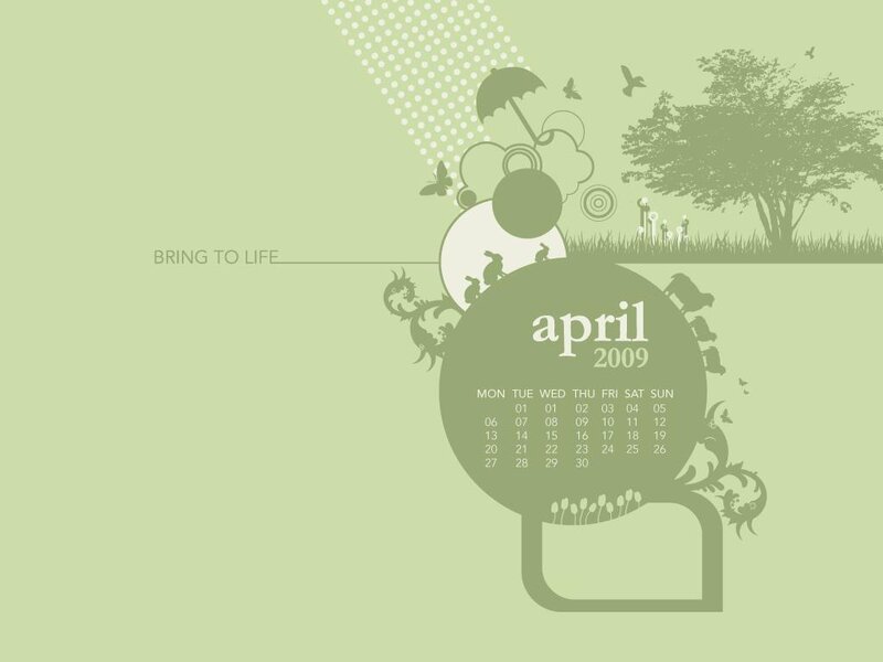 April 2009 calendar wallpaper