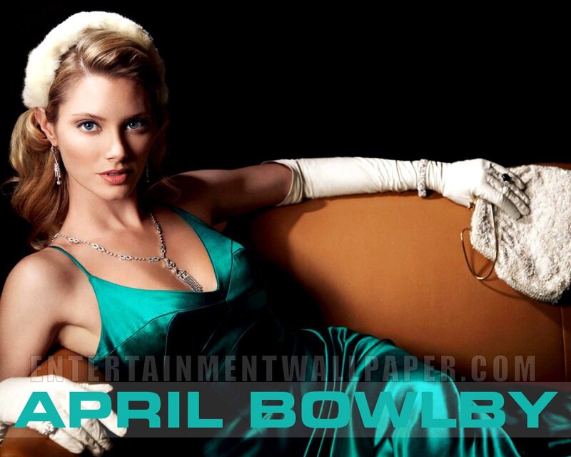 April Bowlby in green dress