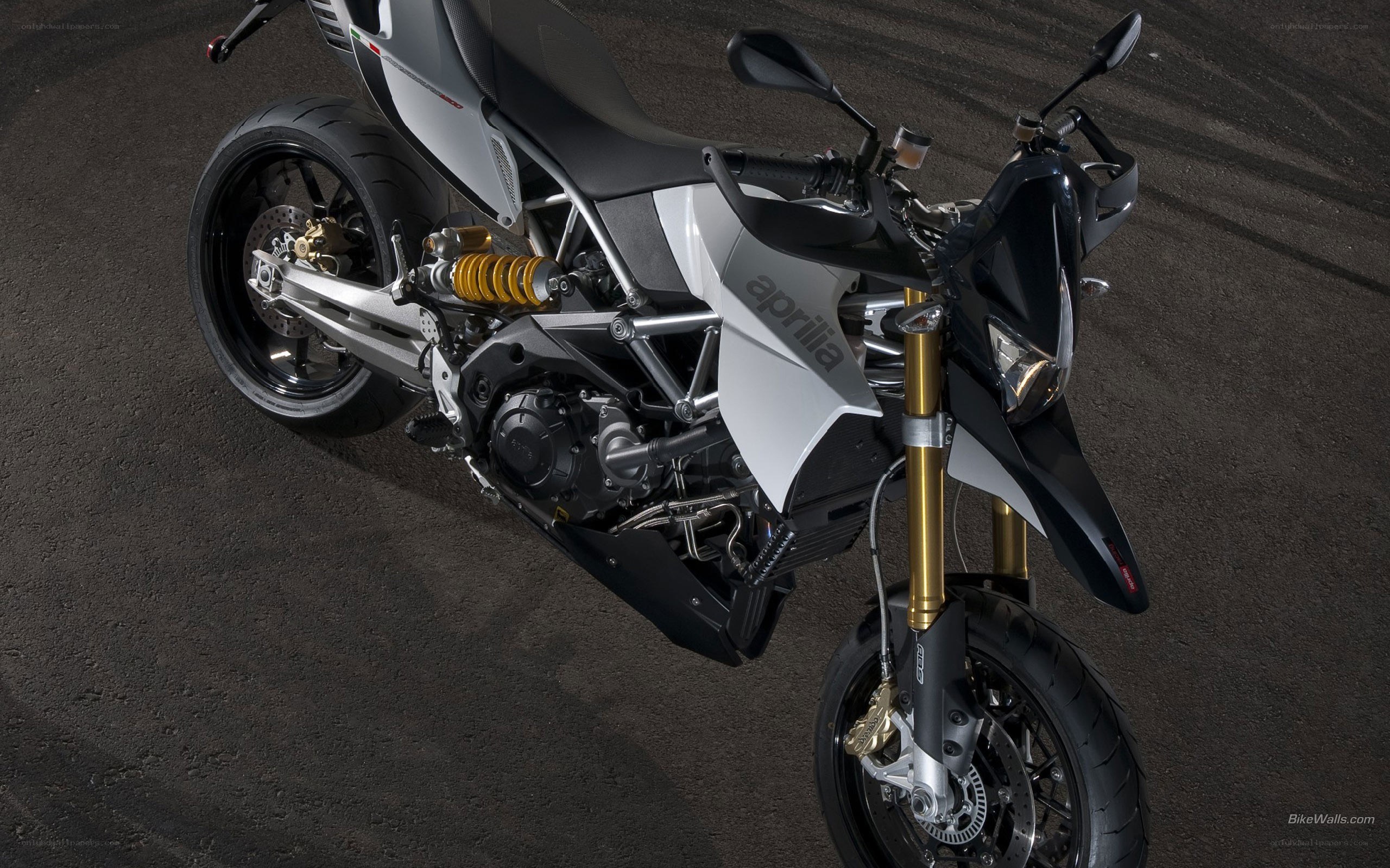 Aprilia motorcycle from above
