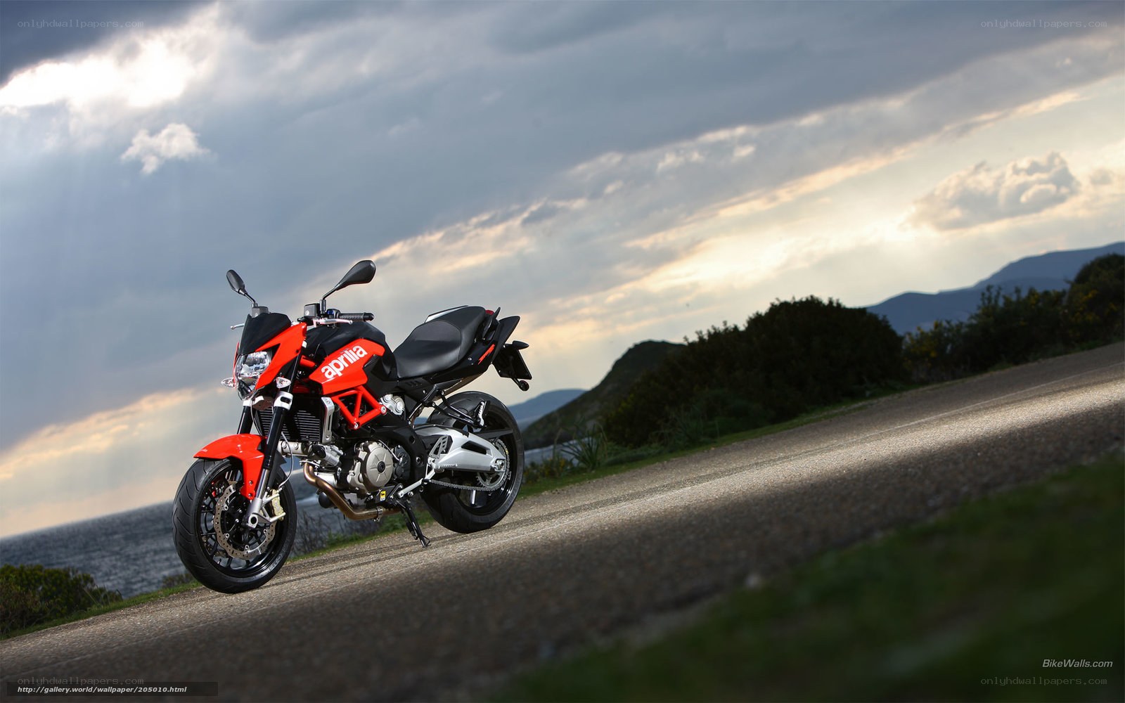Aprilia motorcycle on coastal road