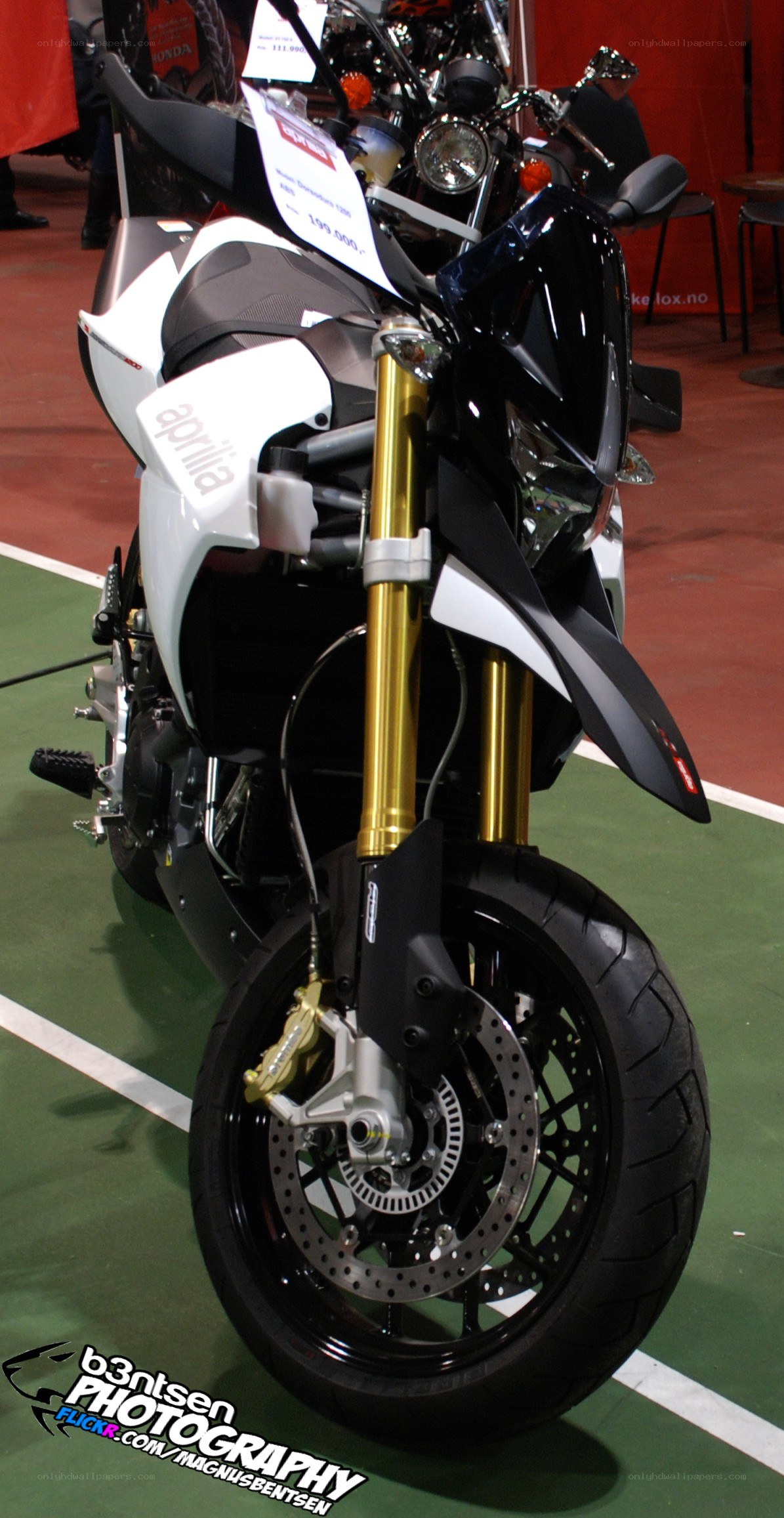 Aprilia motorcycle on display