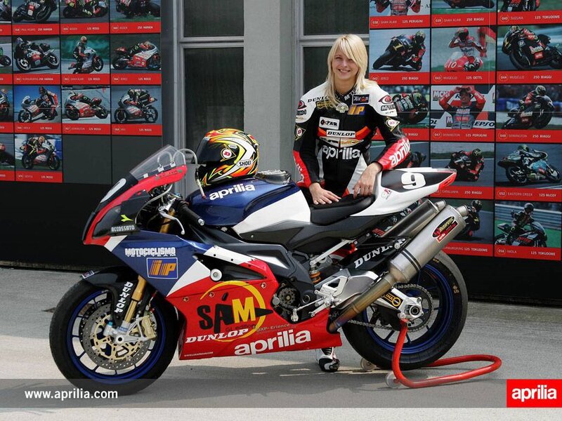Aprilia motorcycle with rider