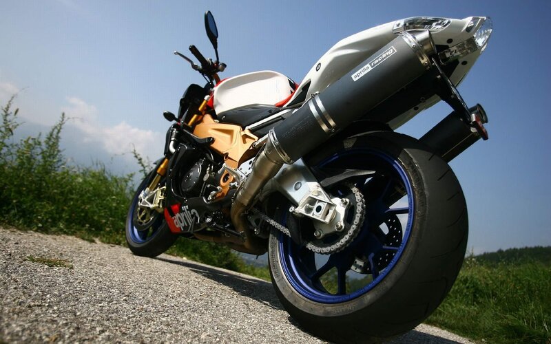 Aprilia racing motorcycle on road