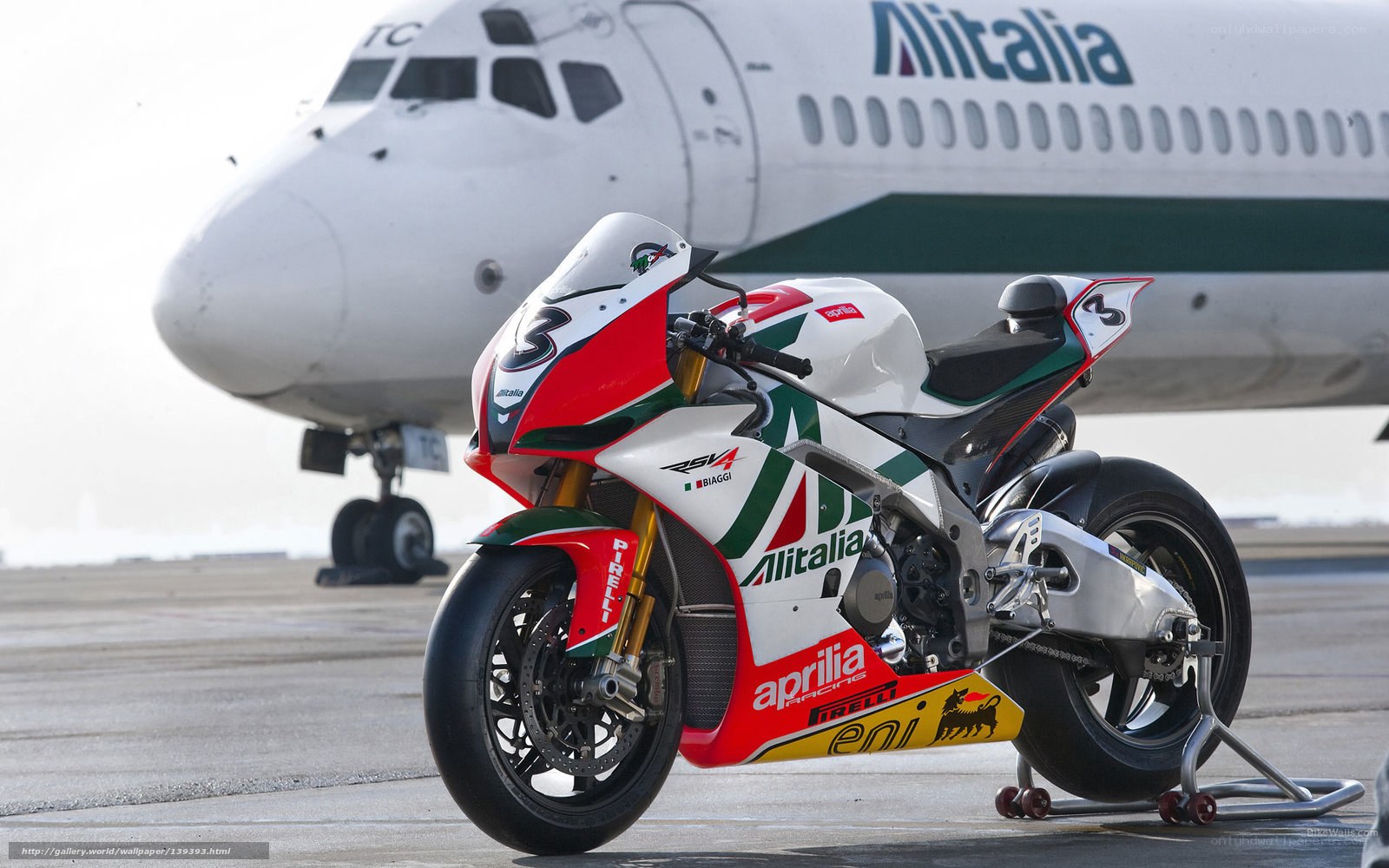Aprilia RSV4 motorcycle on tarmac