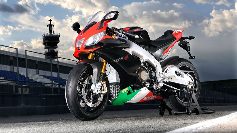 Aprilia RSV4 motorcycle on track