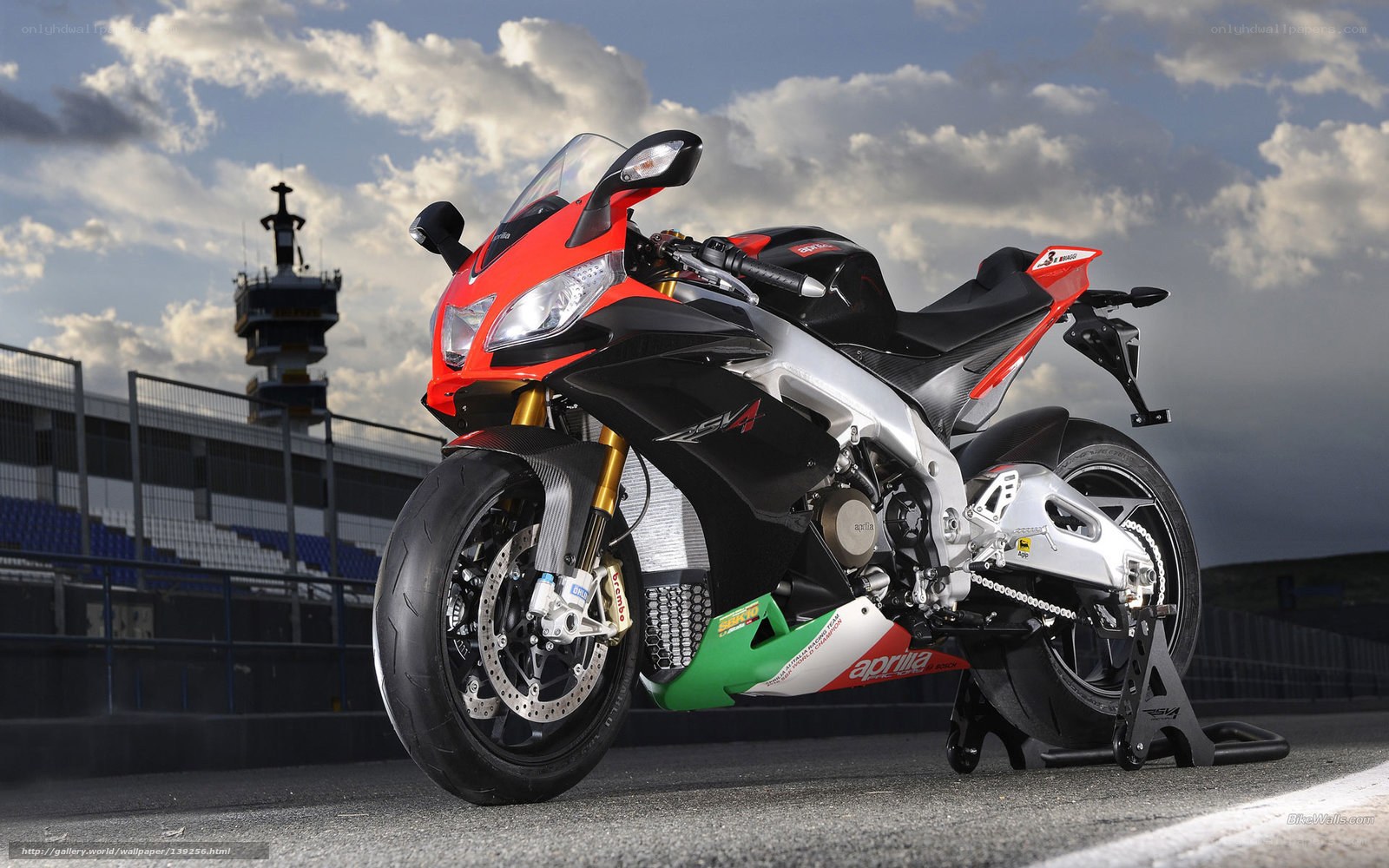 Aprilia RSV4 motorcycle on track