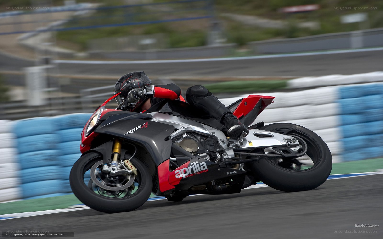 Aprilia RSV4 on a racetrack