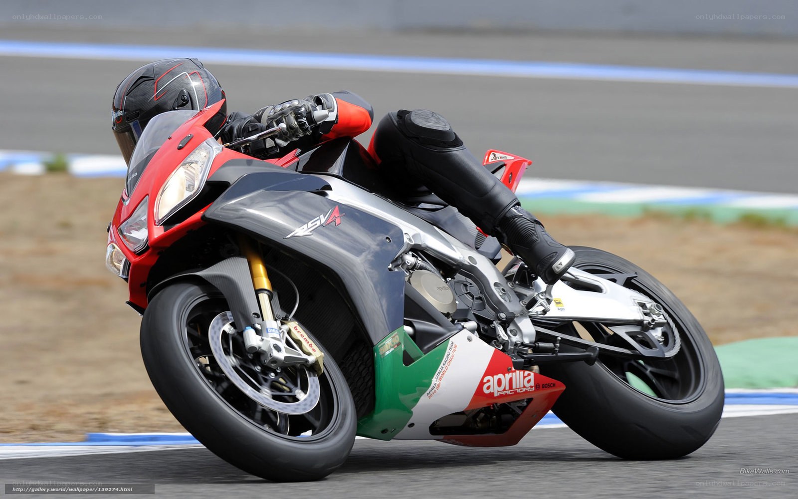 Aprilia RSV4 on racetrack