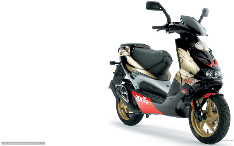 Aprilia scooter in black and gold