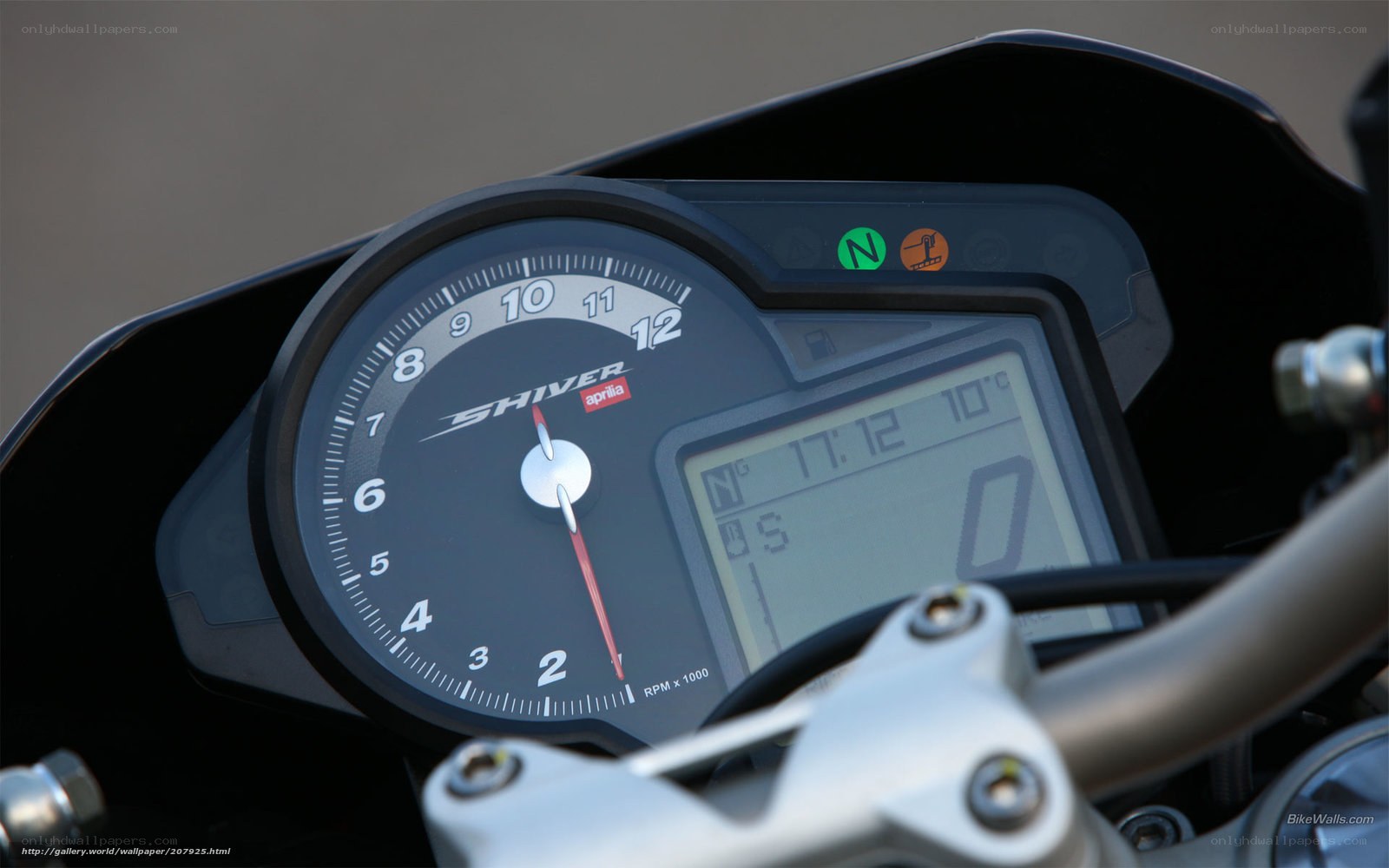 Aprilia Shiver motorcycle dashboard