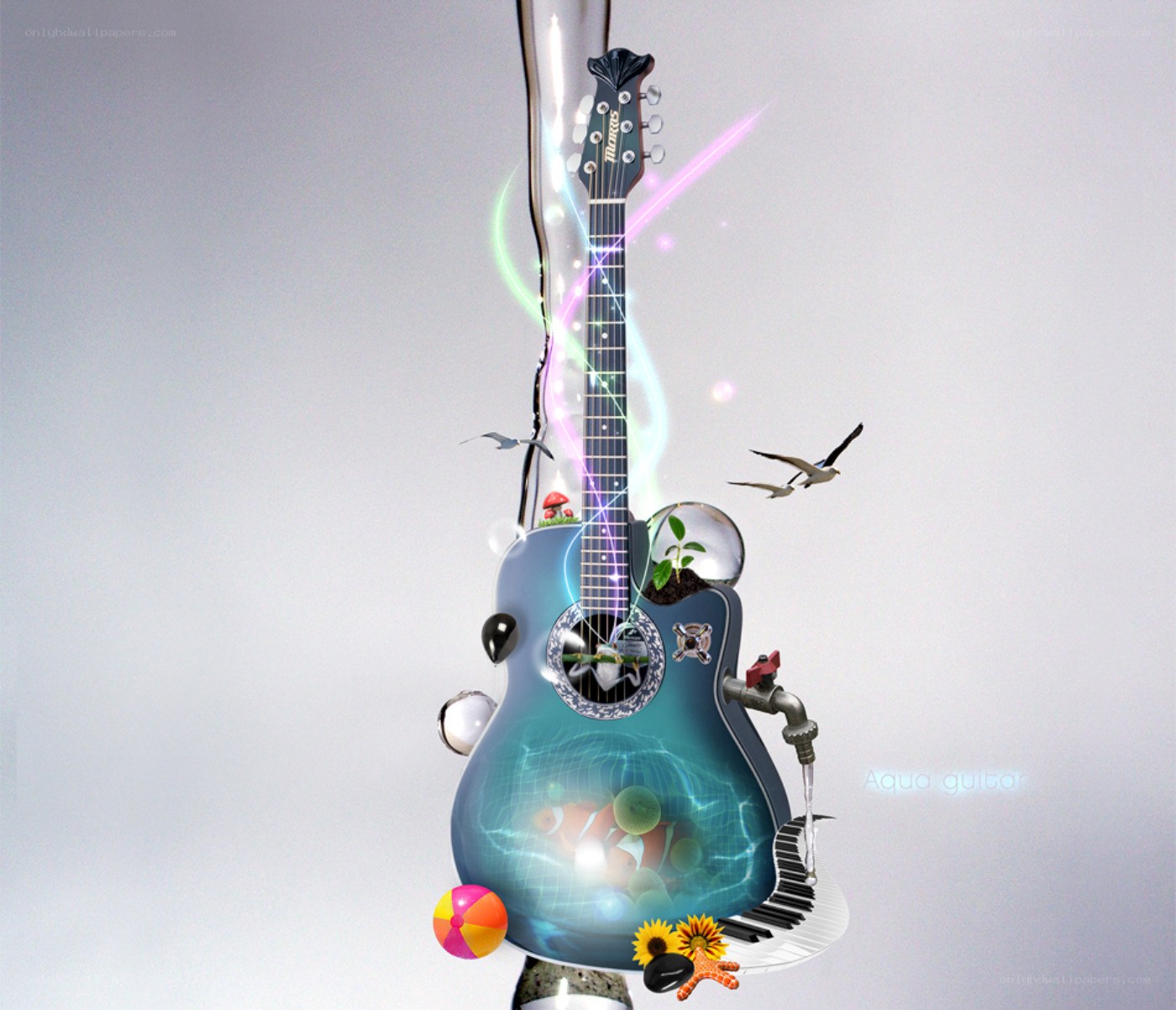 Aqua guitar fantasy