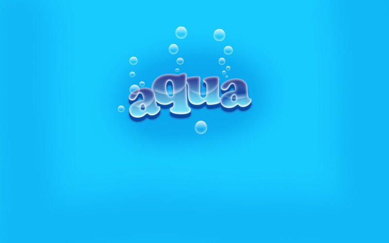 aqua text with bubbles