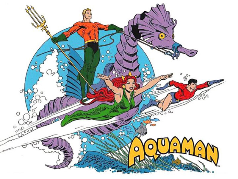 Aquaman and Mera Riding Seahorse
