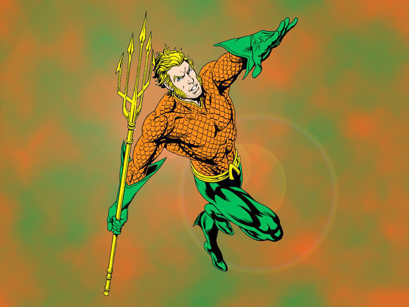 Aquaman Holding Trident — Orange