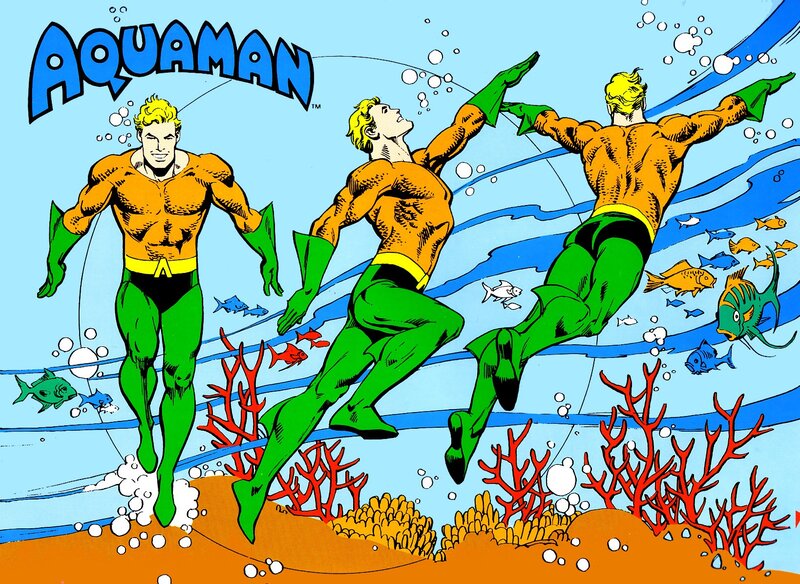 Aquaman Swimming Underwater — Blue, Dynamic