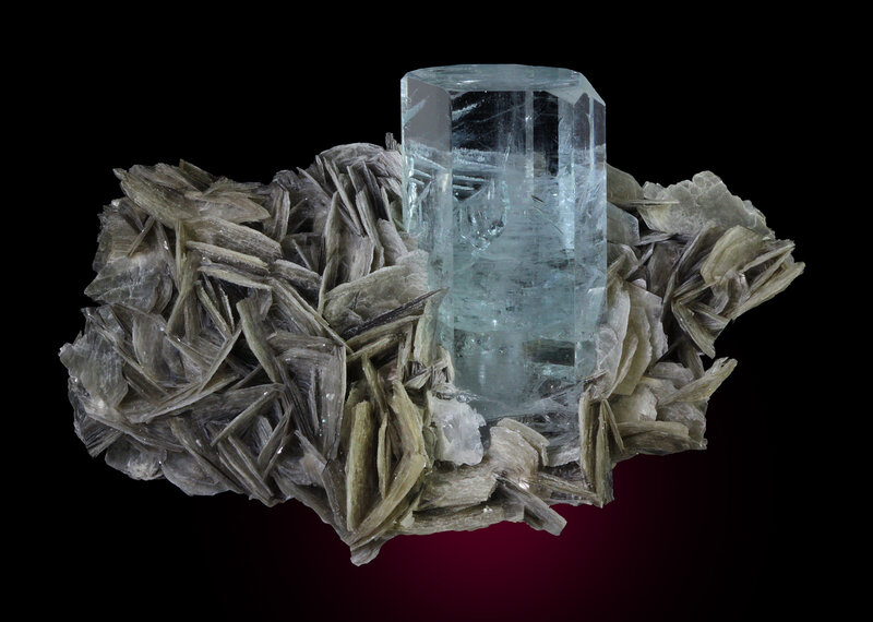 Aquamarine Crystal Cluster — Black