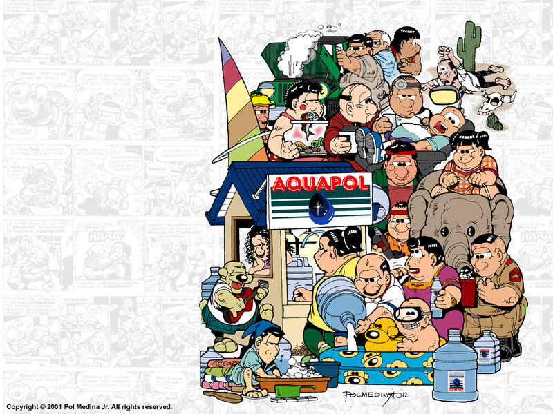 Aquapol comic character collage