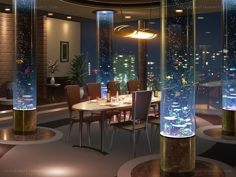 Aquarium restaurant interior