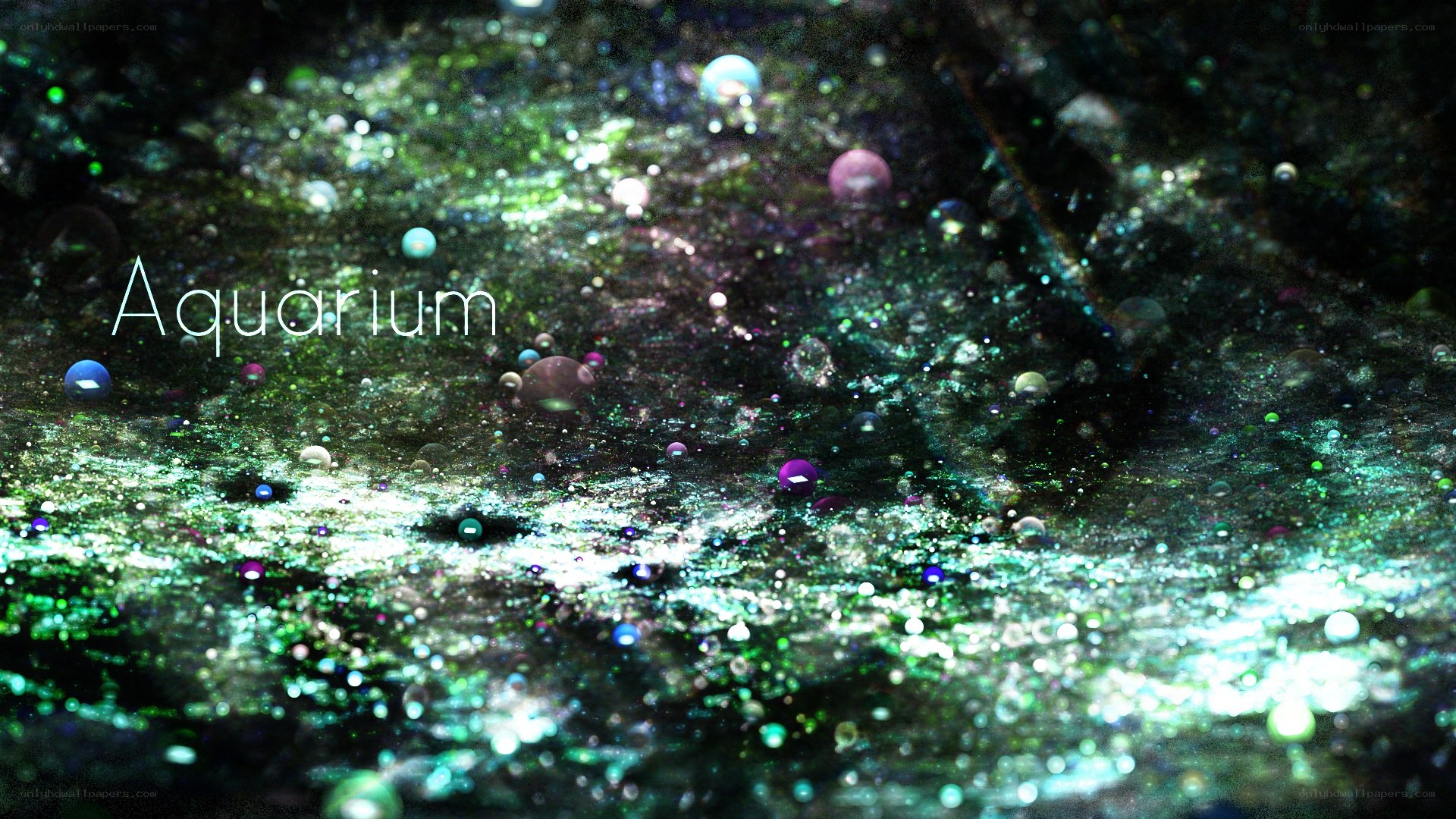 Aquarium with colorful bubbles