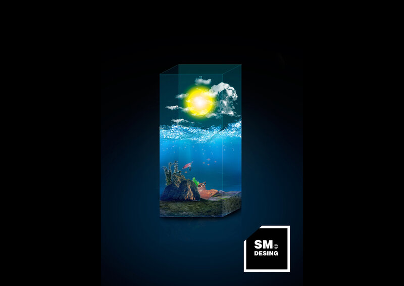 Aquarium with Fish — Blue, Serene