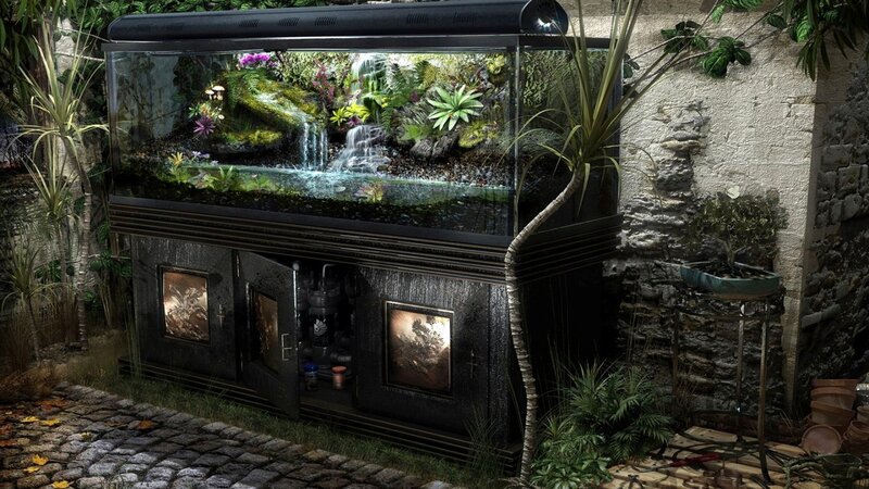 Aquarium with Waterfall