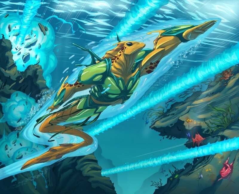 aquatic warrior in action