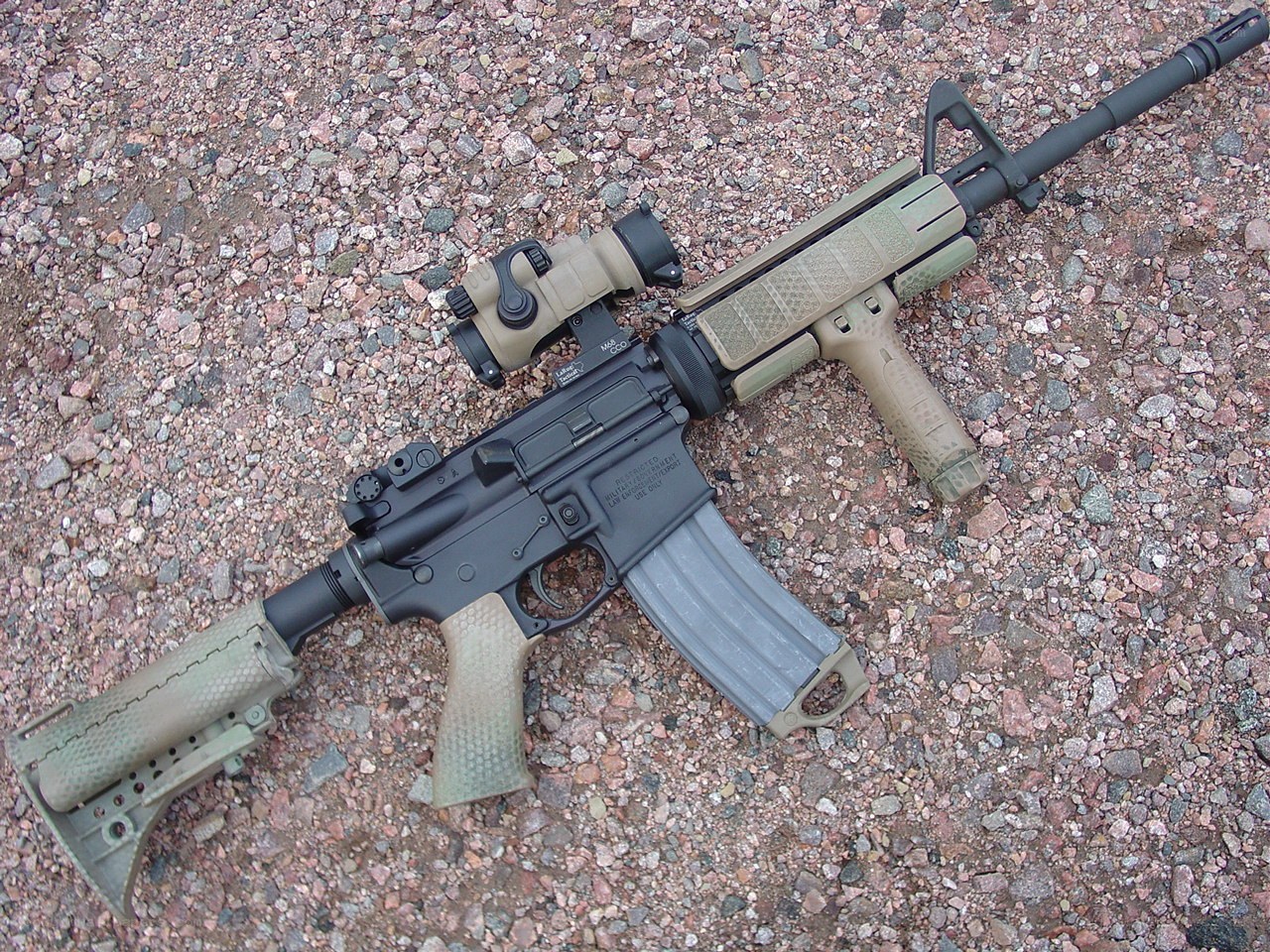 AR-15 rifle with optic