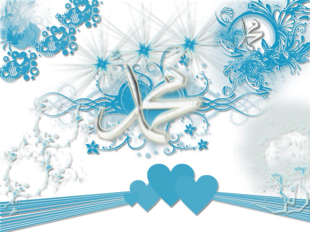 Arabic calligraphy art with hearts