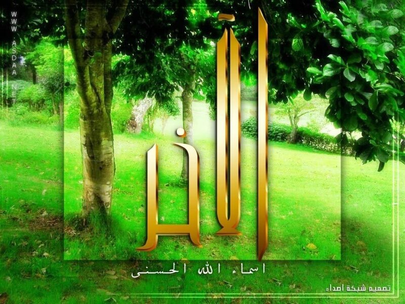 Arabic calligraphy on green background