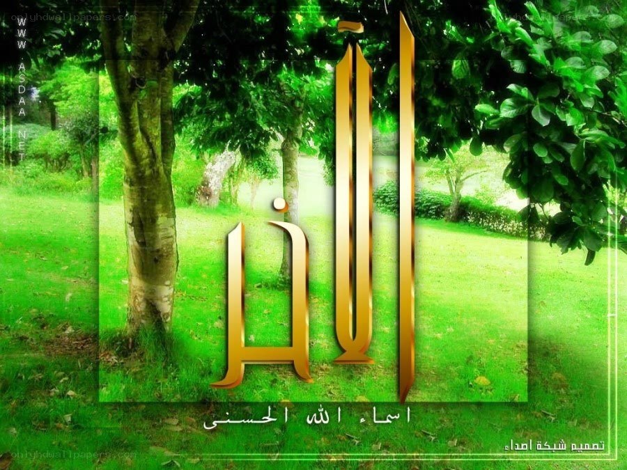 Arabic calligraphy on green background