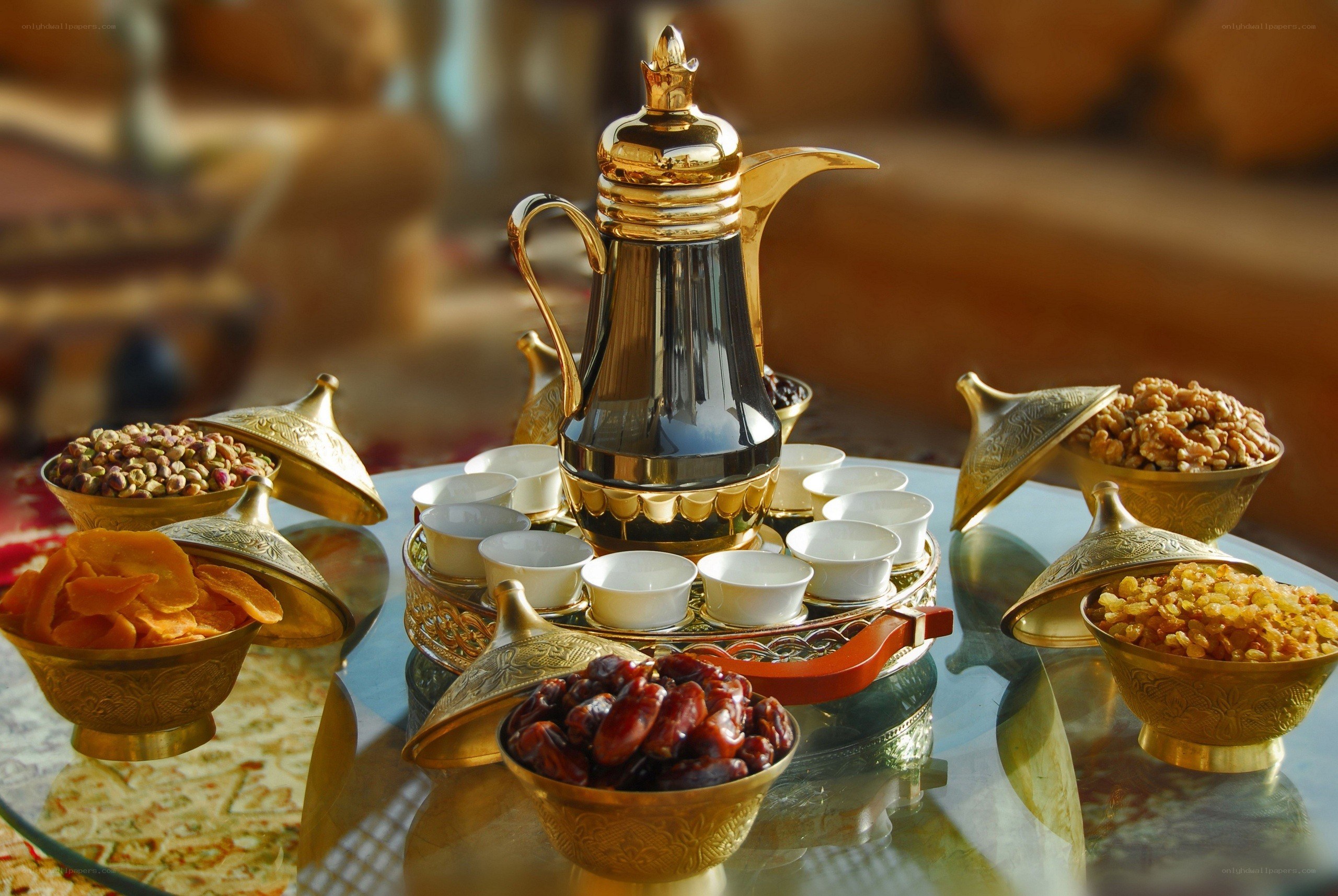 Arabic coffee and dates set
