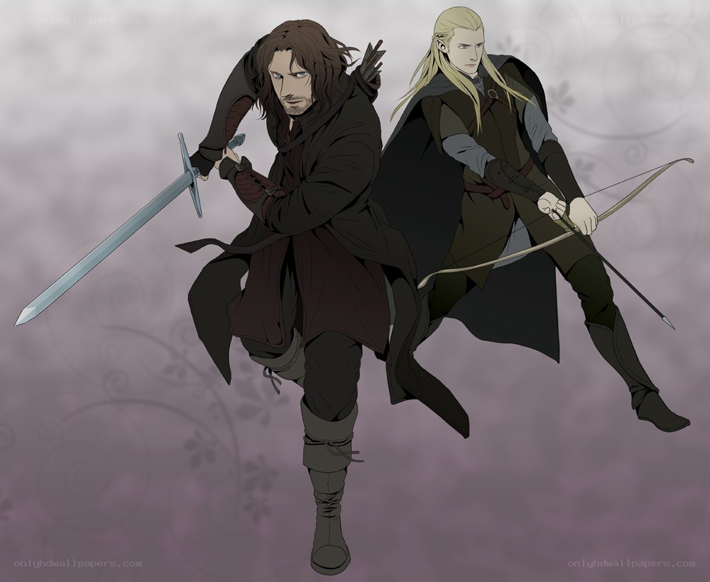 Aragorn and Legolas in action