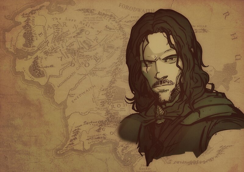Aragorn on Middle-earth map