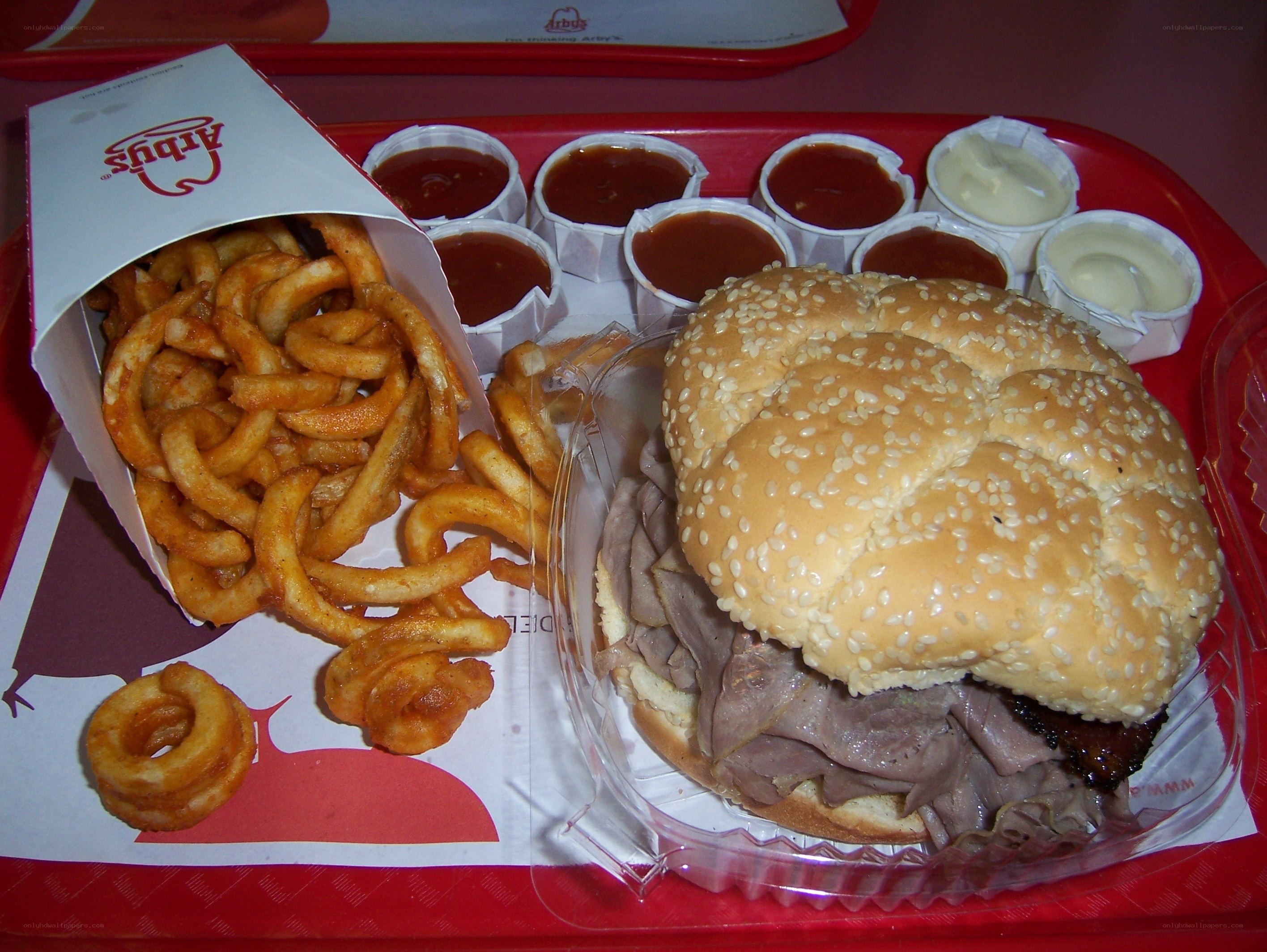 Arby's meal on a tray