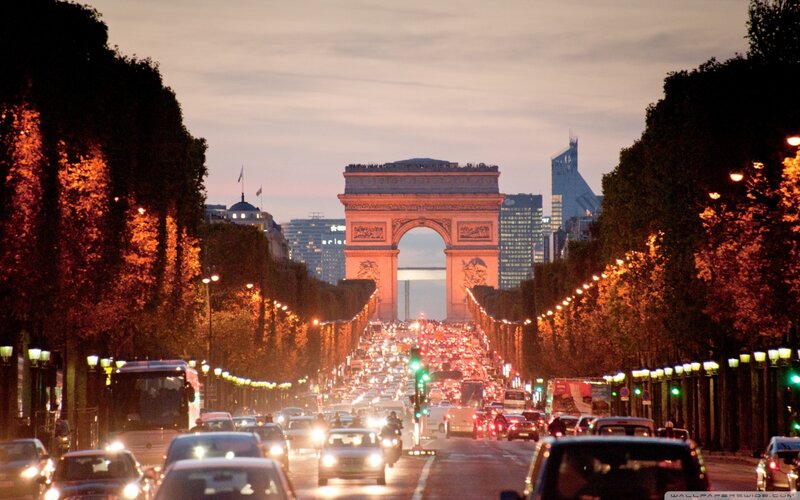 Arc De Triomphe at Dusk — Orange, Dramatic