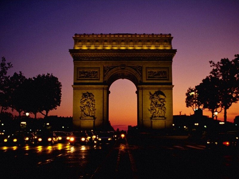 Arc De Triomphe at Dusk — Purple, Dramatic